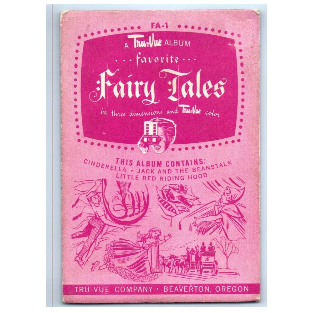 VINTAGE TRU-VUE FAIRY TALES‎ 1953 FILM CARDS SET FA-1 Cinderella Jack Beanstalk
